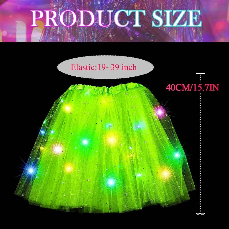 Nicute Light Up Tutu Led Layered Tulle Tutus Skirt for Women - Image 5